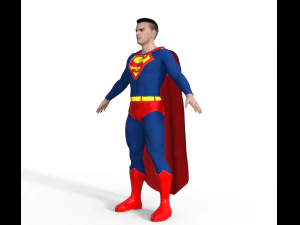 Classic Superman Realistic Character 3D Model
