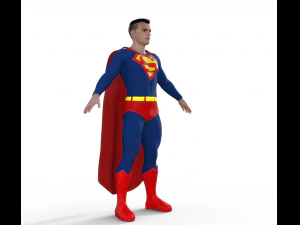 Classic Superman Realistic Character 3D Model