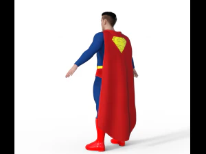 Classic Superman Realistic Character 3D Model