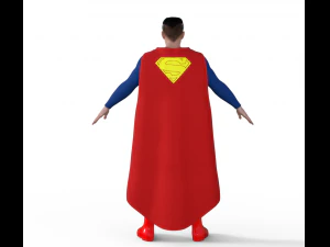 Classic Superman Realistic Character 3D Model