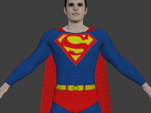 Classic Superman Realistic Character 3D Model