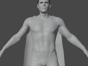 Classic Superman Realistic Character 3D Model