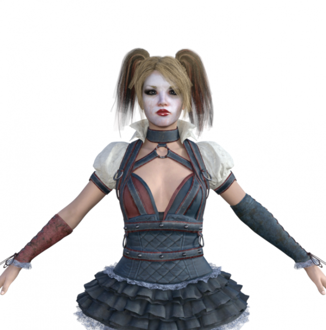 Harley Quinn Realistic Character Modello 3D .c4d .max .obj .3ds .fbx .stl .blend 