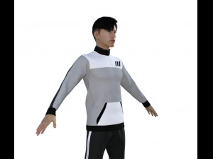 Man in Sport Outfit Realistic Character 3D Model