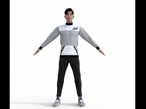 Man in Sport Outfit Realistic Character 3D Model