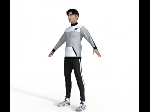 Man in Sport Outfit Realistic Character 3D Model