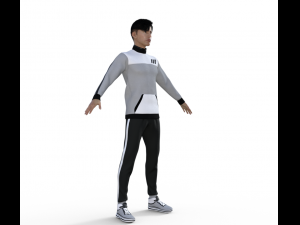 Man in Sport Outfit Realistic Character 3D Model