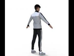 Man in Sport Outfit Realistic Character 3D Model