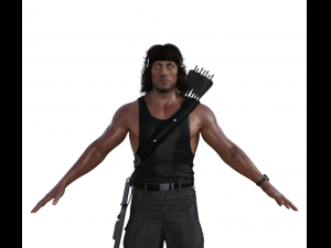 Rambo Realistic Character 3D Model
