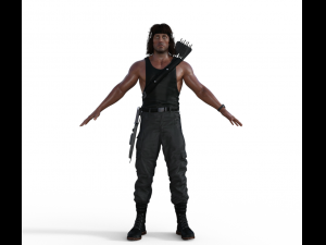 Rambo Realistic Character 3D Model
