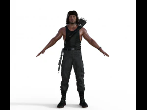 Rambo Realistic Character 3D Model