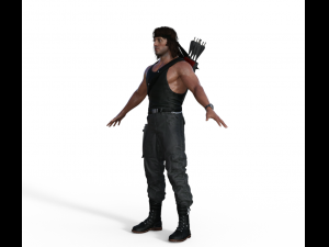 Rambo Realistic Character 3D Model