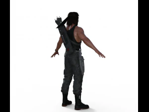 Rambo Realistic Character 3D Model
