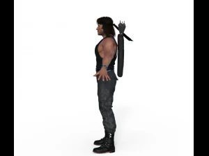 Rambo Realistic Character 3D Model