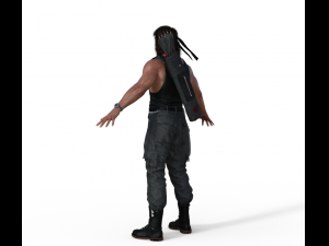Rambo Realistic Character 3D Model
