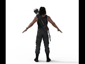 Rambo Realistic Character 3D Model