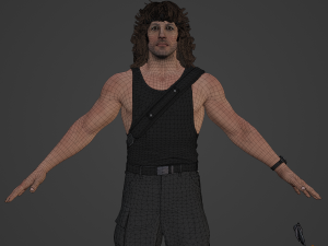 Rambo Realistic Character 3D Model