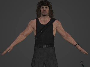 Rambo Realistic Character 3D Model