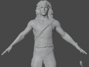 Rambo Realistic Character 3D Model