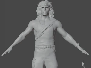 Rambo Realistic Character 3D Model