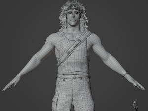 Rambo Realistic Character 3D Model
