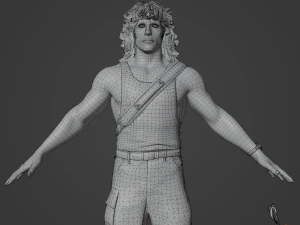 Rambo Realistic Character 3D Model