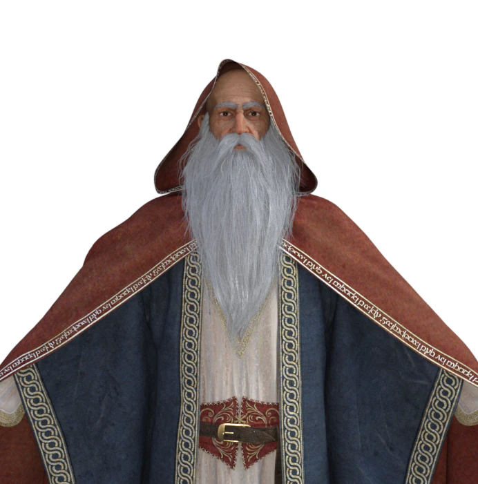 Wizard Realistic Character 3D Model .c4d .max .obj .3ds .fbx .stl .blend 