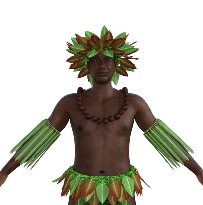 Tropical Man Realistic Character 3D Model .c4d .max .obj .3ds .fbx .stl .blend 