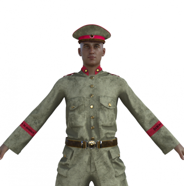 World War Soldier Realistic Character Modelo 3D .c4d .max .obj .3ds .fbx .stl .blend 