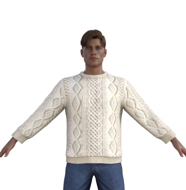 Handsome Boy in Sweater Realistic Character Modelo 3D .c4d .max .obj .3ds .fbx .stl .blend 