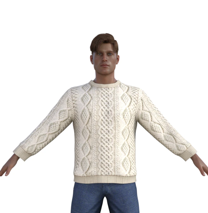 Handsome Boy in Sweater Realistic Character 3D Model .c4d .max .obj .3ds .fbx .stl .blend 