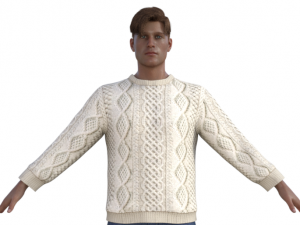 Handsome Boy in Sweater Realistic Character 3D मॉडल