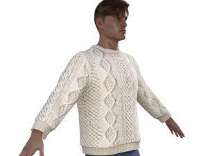 Handsome Boy in Sweater Realistic Character 3D Model