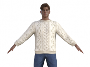 Handsome Boy in Sweater Realistic Character Modelo 3D