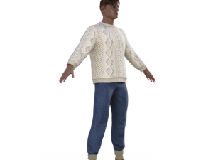 Handsome Boy in Sweater Realistic Character Modelo 3D