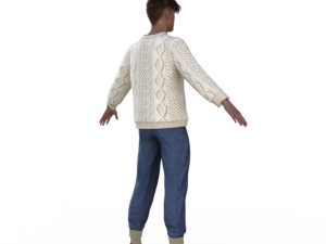 Handsome Boy in Sweater Realistic Character Modelo 3D