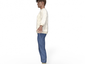 Handsome Boy in Sweater Realistic Character Modelo 3D