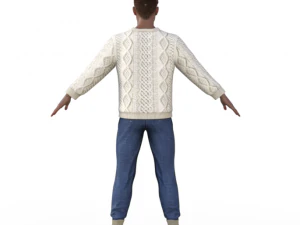 Handsome Boy in Sweater Realistic Character 3D Model