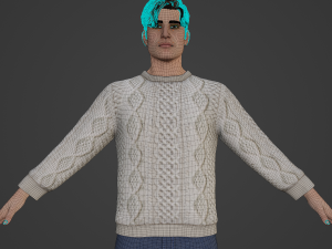 Handsome Boy in Sweater Realistic Character Modelo 3D
