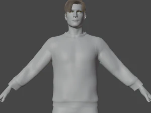 Handsome Boy in Sweater Realistic Character 3D Model