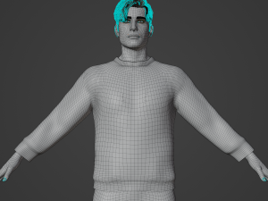 Handsome Boy in Sweater Realistic Character Modelo 3D
