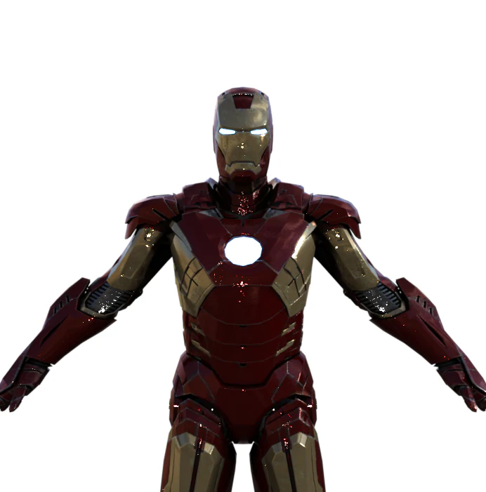 Ironman Realistic Character 3D Model .c4d .max .obj .3ds .fbx .stl .blend 