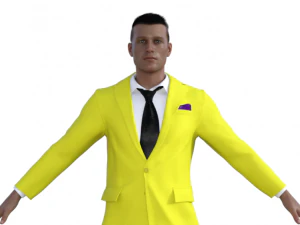 Sarı elbiseli adam ger&ccedil;ek&ccedil;i karakter 3D Model