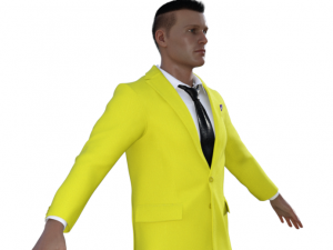 Man in Yellow suit Realistic Character 3D Модель