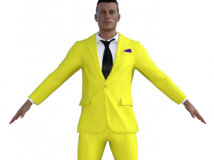 Man in Yellow suit Realistic Character 3D Модель