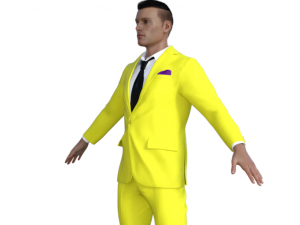 Man in Yellow suit Realistic Character 3D Модель