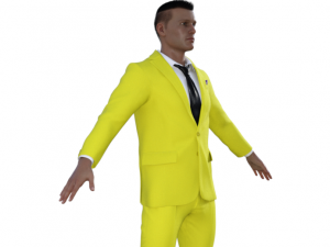 Man in Yellow suit Realistic Character 3D Модель