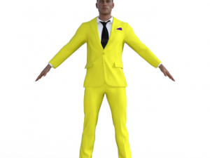 Man in Yellow suit Realistic Character 3D Модель