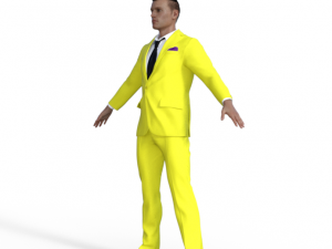 Man in Yellow suit Realistic Character 3D Модель