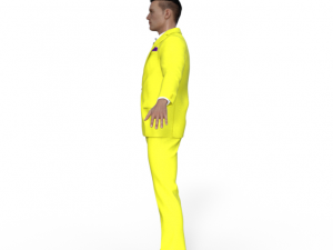 Man in Yellow suit Realistic Character 3D Модель